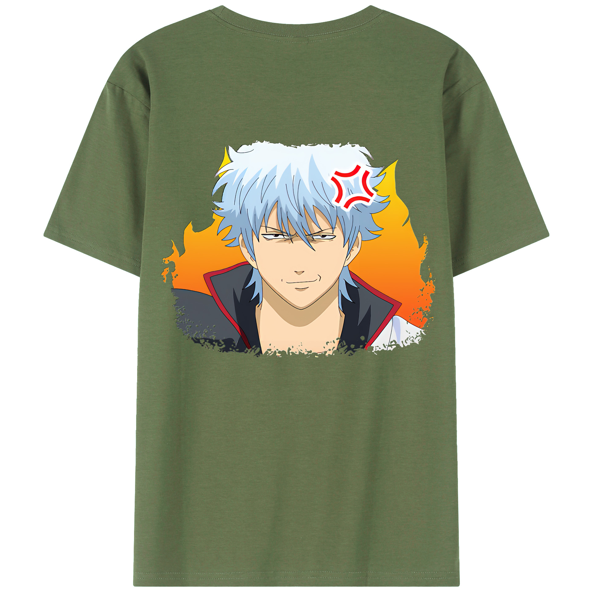 （画像用） ぎんたま 坂田銀時（さかたぎんとき） 神楽 志村新八（しむら しんぱち） GINTAMA Sakata Gintoki Kagura Shimura Shinpachi 綿100％ メンズ半袖Tシャツ（バックプリント） 通気性